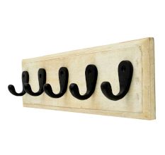 Black Iron Ivery Wooden Wall Hooks